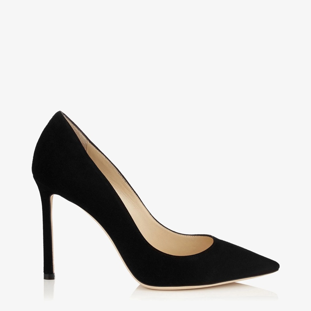 JIMMY CHOO Romy 100 Black Suede Pumps Size 37